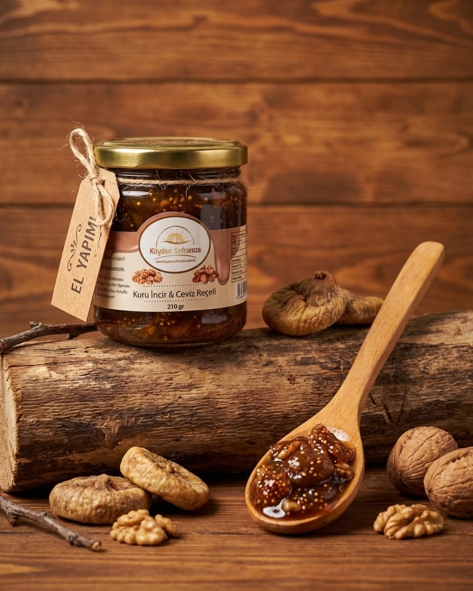 incir Köyden Sofranıza Kuru İncir & Ceviz Reçeli – Gurme Bir Dokunuş, Doğal Bir Şifa 210gr - Görsel 1