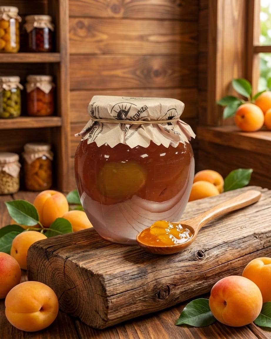 kayısı Köyden Sofranıza Geleneksel Kayısı Reçeli – Güneşte Olgunlaşmış, Bütün Taneli ve Doğal 450gr - Görsel 1